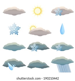 Vector image of set of Weather icons