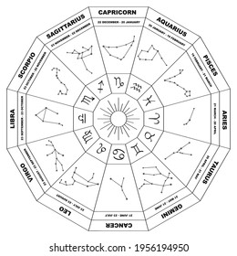 vector image set with zodiac signs and constellations for your project