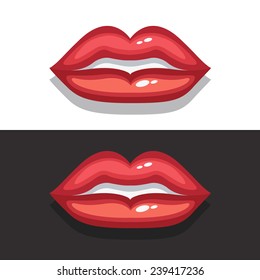Vector image sexy bright red lips