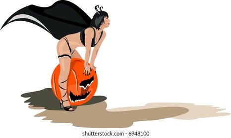 imagen vectorial de bruja sexy de halloween