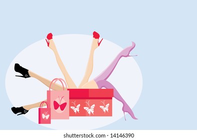 vector image of sexy legs