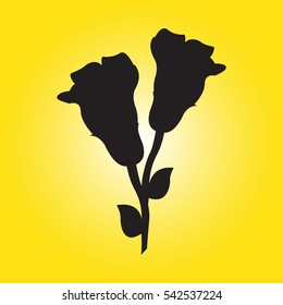 Vector image of the shadow of a flower bud