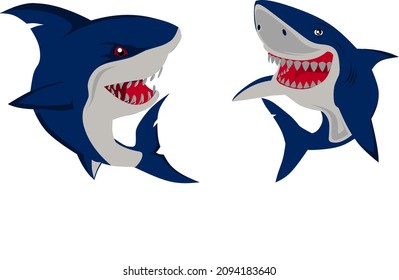 vector image of a shark character.