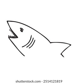 vector image of a shark with sharp teeth