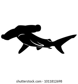 Vector image of a shark silhouette on a white background