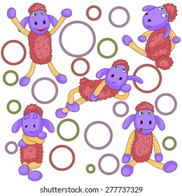Vector image of sheep in cartoon style