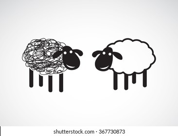 Vector image of an sheep design on white background