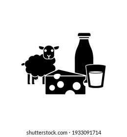 Vector image. Sheep milk icon.