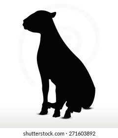 Vector Image - sheep silhouette with laying pose isolated on white background