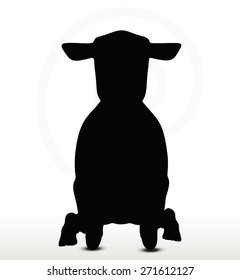 Vector Image - sheep silhouette with laying pose isolated on white background