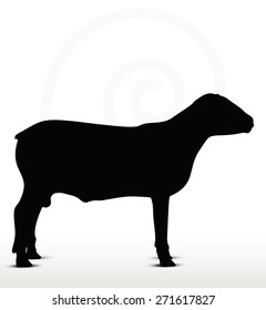 Vector Image - sheep silhouette with standing still pose isolated on white background