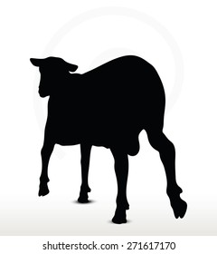 Vector Image - sheep silhouette with trot pose isolated on white background
