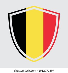 Vector image of a shield with Belgian flag. svg