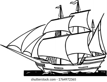 Vector image of the ship