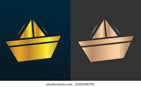 vector image of a ship with a beautiful and cool gold texture