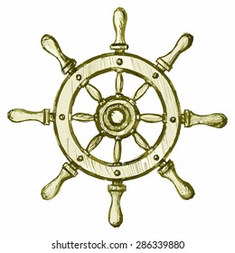 Vector image of the ship's helm
