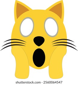 vector image of a shocked cat's facial expression.