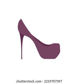 vector image of shoes in the form of a woman's heel with a white background