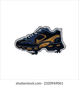 Vektorbild von Schuhen, mehrfarbiger, weißer Hintergrund.