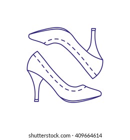 Vector image of shoes for office, high heel