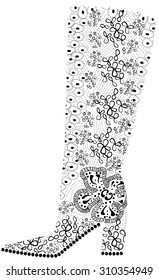 The vector image of shoes with ornament
