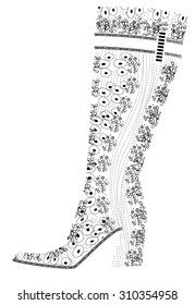 The vector image of shoes with ornament
