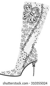 The vector image of shoes with ornament