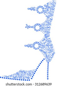 The vector image of shoes with ornament