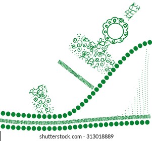 The vector image of shoes with ornament