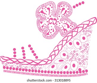 The vector image of shoes with ornament