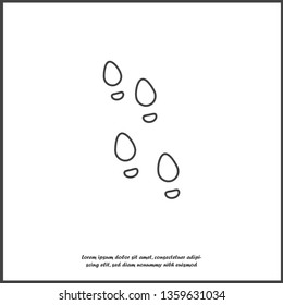 Vector image of shoes tracks, imprint of shoe on white isolated background. Layers grouped for easy editing illustration. For your design