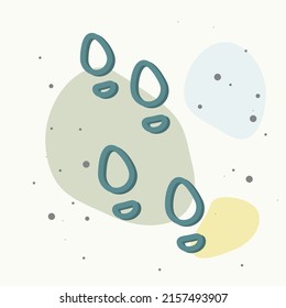 Vektorbild von Schuhschienen, Impressum von Schuhen auf mehrfarbigem Hintergrund. Ebenen gruppiert für einfache Bearbeitungs-Illustration. Für Ihr Design.