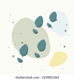 Imagen vectorial de huellas de zapatos, impresión de zapatos en fondo multicolor. Capas agrupadas para una ilustración de edición sencilla. Por tu diseño.