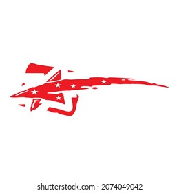 Vector image of shooting star symbol on a white background