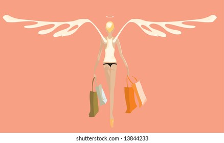 Vektorbild des Einkaufsangels