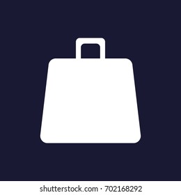 Vector image of shopping bags. Vector white icon on dark blue background.