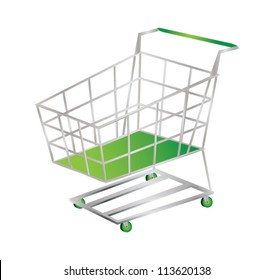 Vector image of shopping cart isolated on white background