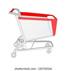 Vector image of shopping cart isolated on white background