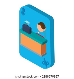 vector image, shopping icons with blue background.