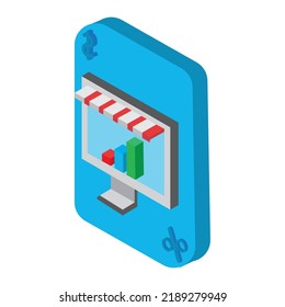 vector image, shopping icons with blue background.