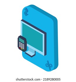 vector image, shopping icons with blue background.