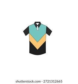 Vector Imagen de camiseta de manga corta con combinación de colores