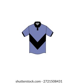 Vector Imagen de una camiseta de manga corta con una combinación de colores azul y negro
