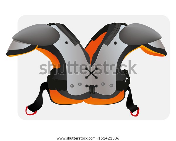 Vector\
image of a shoulder pads, a piece of protective equipment used in\
many contact sports such as American\
football.