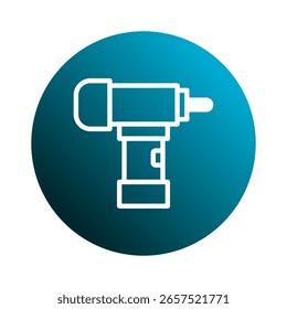 Imagen de Vector que muestra un ícono de herramienta de perforación que representa la reparación de la construcción y el proyecto de bricolaje con fondo azul