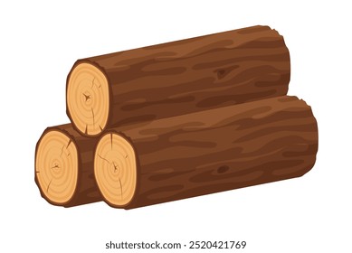 A vector image showing a stack of wooden logs with detailed textures.