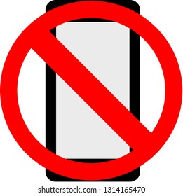 Vector image showing the use of mobile phones is banned.