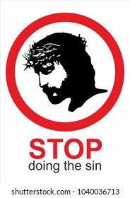 A vector image shows the face of Jesus Christ when he was on the cross. 