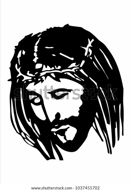 Vector Image Shows Face Jesus Christ Stock Vector (Royalty Free) 1037455702