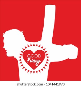 A vector image shows Jesus Christ when he was on the cross ( Good Friday )